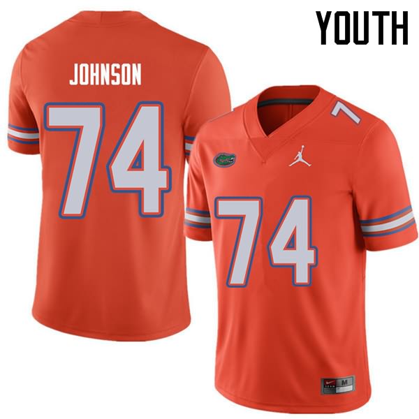 Youth NCAA Florida Gators Fred Johnson #74 Stitched Authentic Jordan Brand Orange College Football Jersey IKQ6265EO